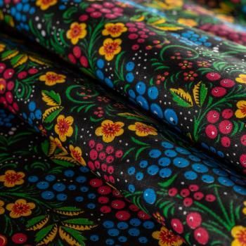 Бязь 007-00694 черный принтованный