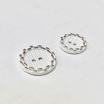 Пуговица с проколами 23 мм металл 2003093563481 белый