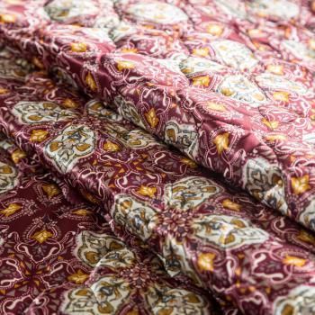 Ткань курточная 2-х сторонняя 033-03819 винный принтованный