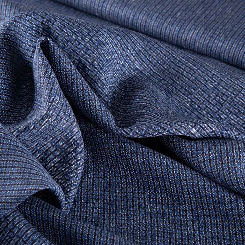 Лен натуральный 035-20289 синий принтованный