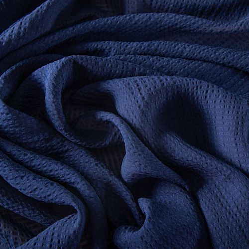 Шелк-жатка натуральный 064-19921 темно-синий однотонный