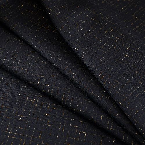Ткань костюмная дублированная Yves Saint Laurent 025-16338 черный с люрексом