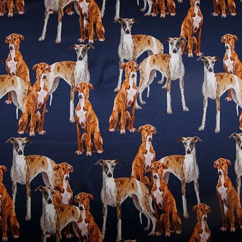 Шелк натуральный 064-14725 темно-синий принтованный