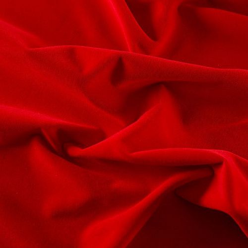 Ткань портьерная негорючая бархат 09-02-13727 красный однотонный