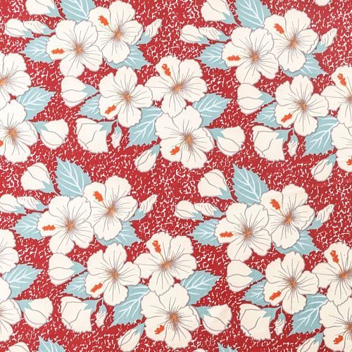 Креп 026-08407 вишневый принтованный