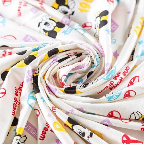 Трикотаж 056-09786 молочный принтованный