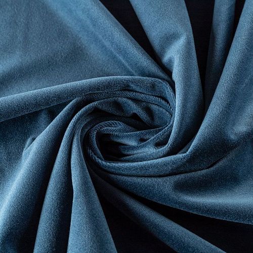 Ткань портьерная бархат h-315 см 09-02-00041 океанский синий однотонный