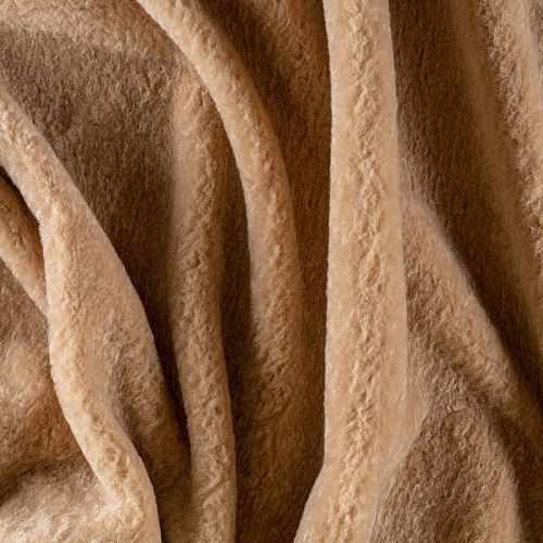 Мех искусственный К30-284 бежевый однотонный