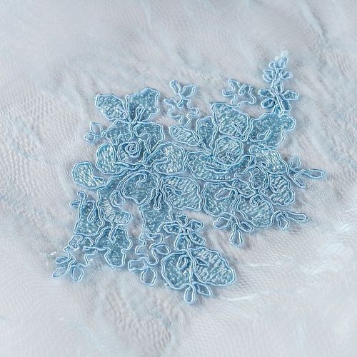 Гипюр К19-221 серебристо-голубой