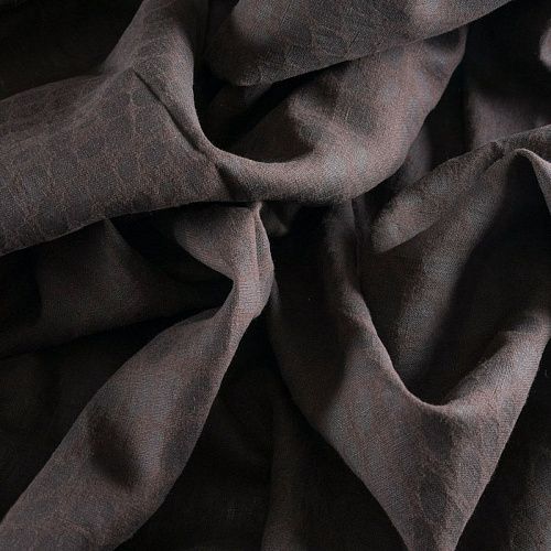 Лен натуральный 035-11747 серо-коричневый жаккардовый