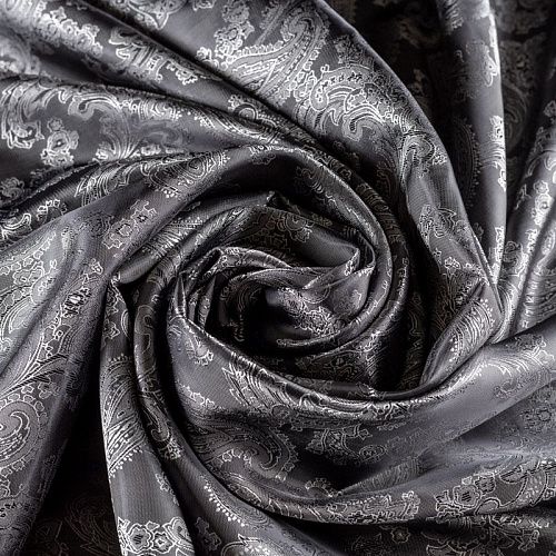 Ткань подкладочная К28-503 графитовый жаккардовый