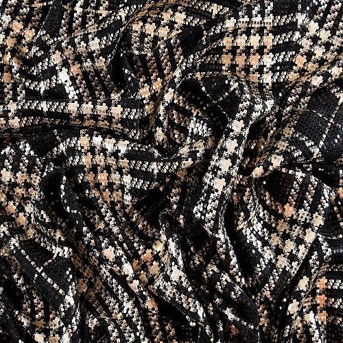 Трикотаж с пайетками 056-11082 черный/золото