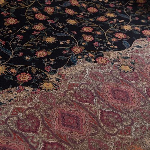 Шерсть плательная (купон) Etro 066-19196 черный принтованный