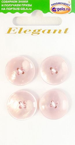 Пуговицы ELEGANT 18 мм пластик 4 шт 14238-18-AG/03/4 розовый