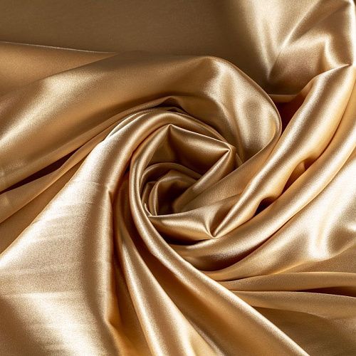 Креп-сатин К33-770 золотистый однотонный