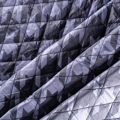 Ткань курточная 033-00349 пепельно-лавандовый принтованный