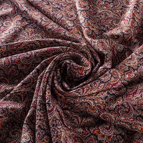 Штапель 069-01093 черный принтованный