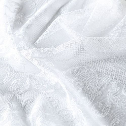 Тюль жаккардовый h-285 см 02-01-05077 белый однотонный