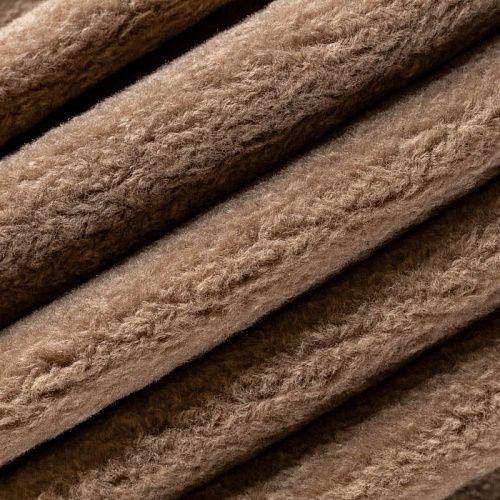 Мех искусственный К30-126 серо-бежевый однотонный