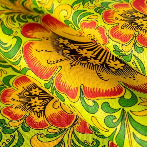 Бязь 007-00691 салатовый принтованный