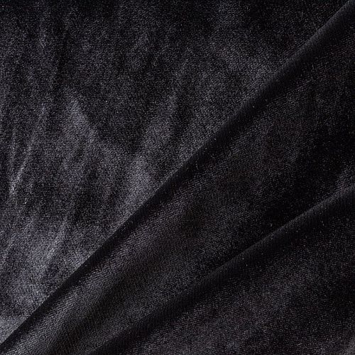 Ткань портьерная бархат 09-02-00340 черный однотонный