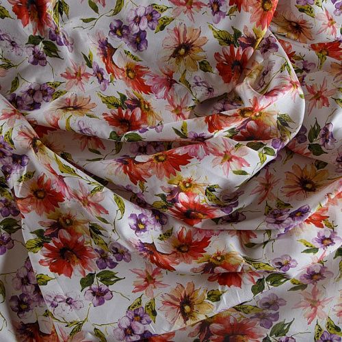 Лен натуральный 035-14964 белый принтованный