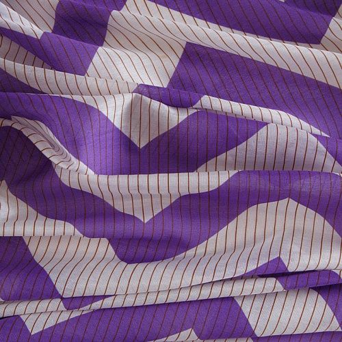 Шелк-батист 003-16476 бело-фиолетовый принтованный