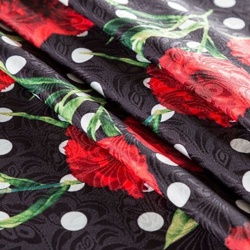 Жаккард 017-02953 черный принтованный