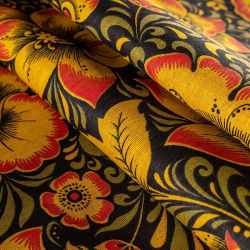 Бязь 007-00693 черный принтованный