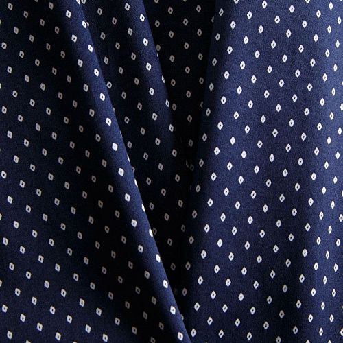 Сатин-коттон 063-12466 темно-синий принтованный