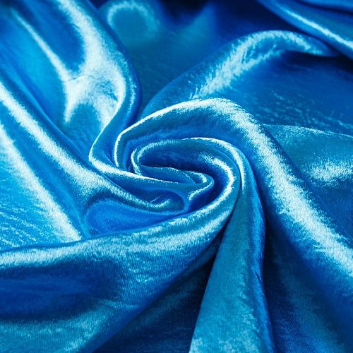 Креп-сатин крэш 001-13647 лазурно-голубой однотонный