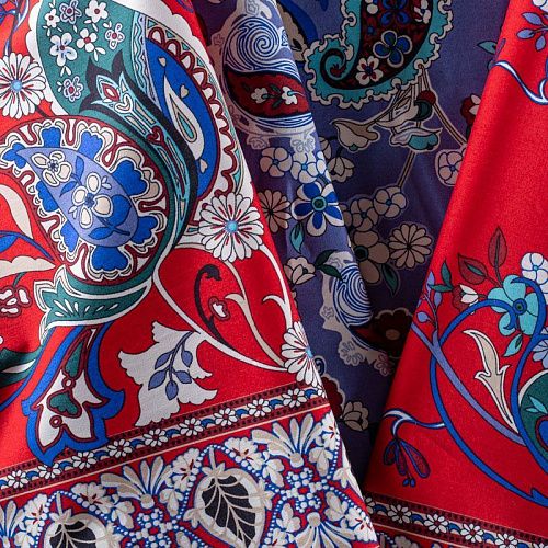 Хлопок 063-00896 красно-синий принтованный