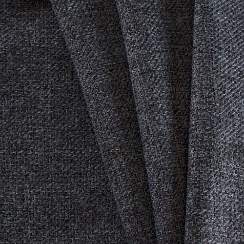 Ткань мебельная рогожка 22-02-14484 черно-серый меланж