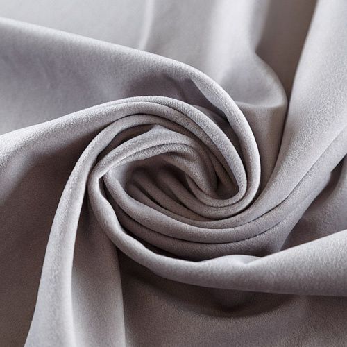 Ткань мебельная микровелюр 09-02-08952 серебристо-серый однотонный