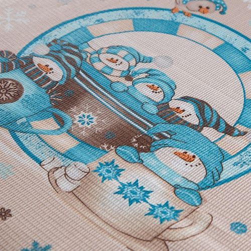 Полотно вафельное 007-15255 бежевый принтованный