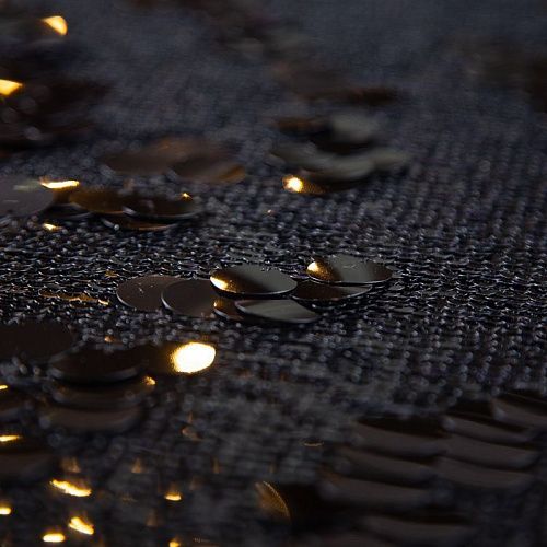 Пайетки конфетти на сетке 050-19874 черный