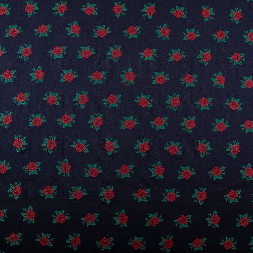 Шерсть костюмная с вышивкой 025-19634 темно-синий