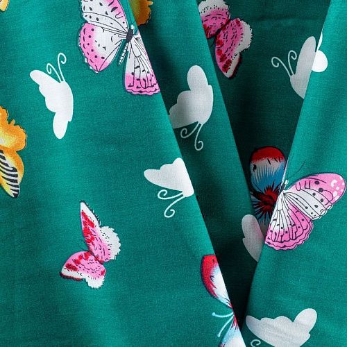 Штапель 069-01598 col.5 бриллиантовый зеленый принтованный