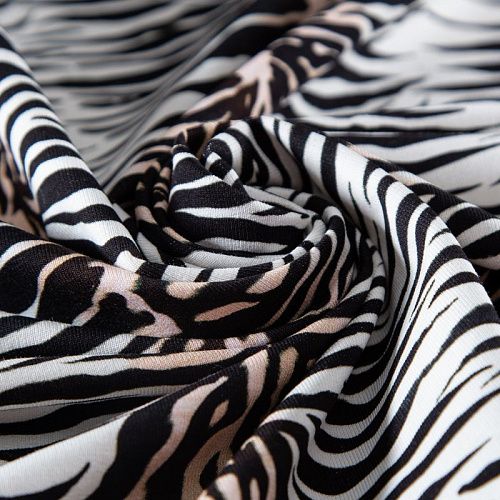 Трикотаж 056-19929 бело-черный принтованный