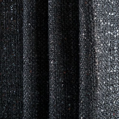 Твид шанель 052-04400 черный с пайетками