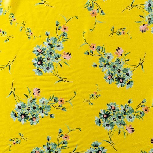 Шелк-штапель 069-00879 желтый принтованный