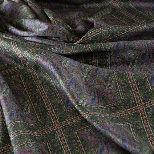 Шерсть-шелк плательная Etro 066-19195 зеленый принтованный
