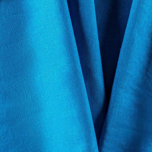 Лен натуральный К33-616 лазурно-голубой однотонный