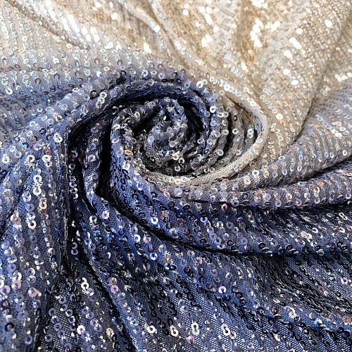 Ткань с пайетками К33-526 золотисто-синий