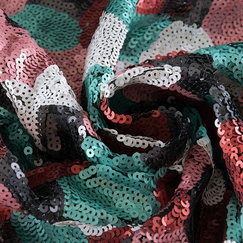 Пайетки на сетке 055-11779 мультиколор