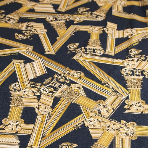 Трикотаж 056-12410 черный принтованный