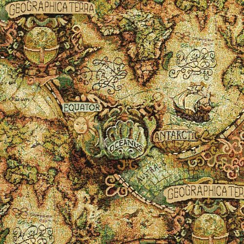 Гобелен гостиный 513-02-35 коричнево-зеленый карта 