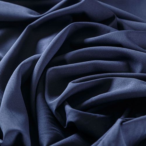 Крепдешин синтетический 029-07361 темно-синий однотонный