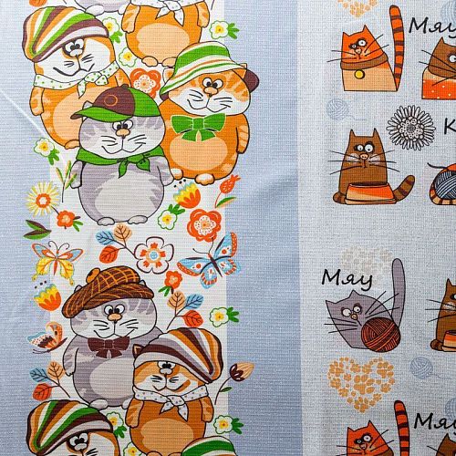 Полотно вафельное 007-03526 серый принтованный