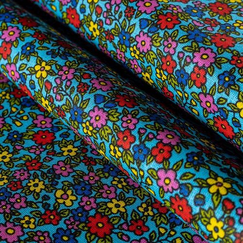 Бязь 007-00698 голубой принтованный